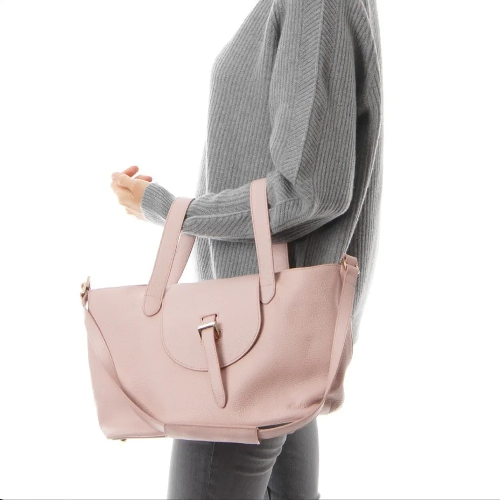 Meli Melo Dusty Pink Medium Thela Bag With Shoulder Strap